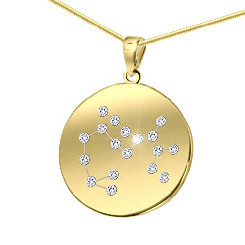 Damen massive Halskette vergoldet Silber Vergoldet Swarovski Elements Sternzeichen-Anhänger Schütze längen-verstellbar Schmucketui Geschenk für Frauen von LILLY MARIE