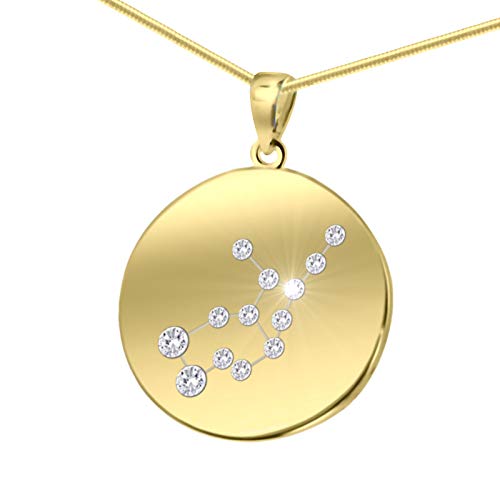 Damen massive Silberkette vergoldet Silber Vergoldet Swarovski Elements Sternzeichen-Anhänger Jungfrau längen-verstellbar Schmucketui Schöne Geschenke für Frauen von LILLY MARIE