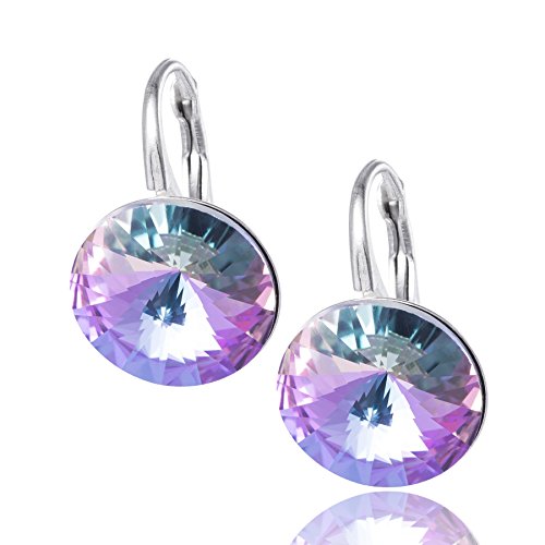 Damen Silber-Ohrringe Mit Mehrfarbigem Rundem Design Aus Sterlingsilber 925 von LILLY MARIE