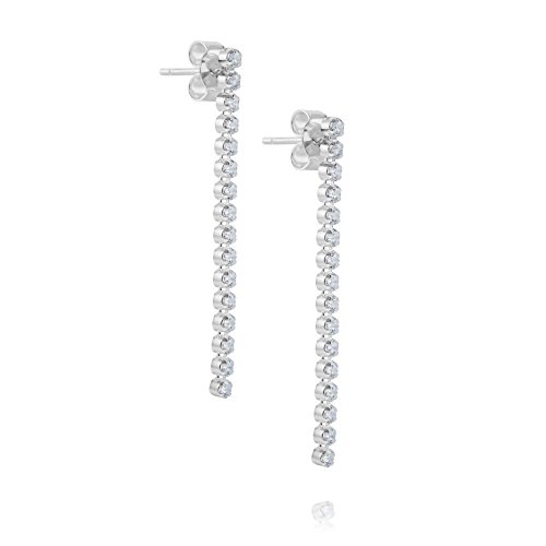 Damen Ohrstecker Silber 925 klar Swarovski Elements Glitzer Satin-Beutel Geschenk für Freundin von LillyMarie