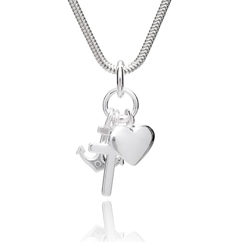 LILLY MARIE Halskette Aus Sterlingsilber Mit Anhänger Glaube Liebe Hoffnung Verstellbar von LILLY MARIE