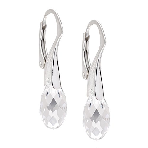 Damen Damenohrringe Silber 925 klar Swarovski Elements Satin-Beutel Geschenk für Freundin von LillyMarie