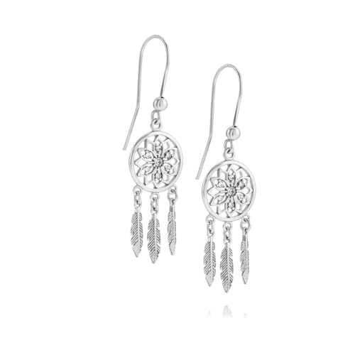 Damen Damenohrringe Silber 925 klare Zirkonias Traumfänger Schmucketui Geschenkideen für die Mama von LILLY MARIE
