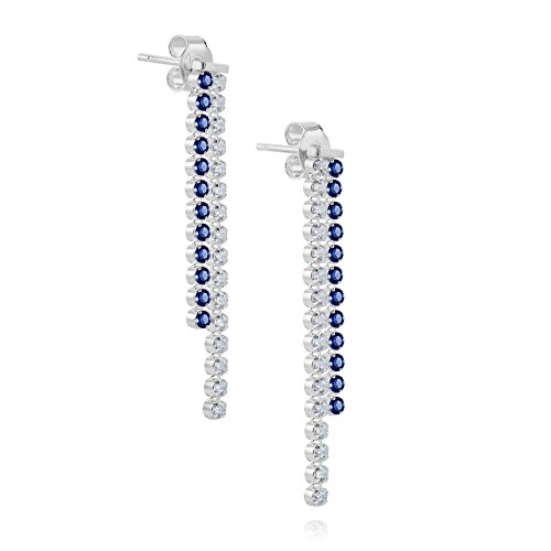 Damen Silberohrringe Silber 925 weiß blau Swarovski Elements Glitzer hängend Satin-Beutel Geschenkideen für Frauen von LillyMarie