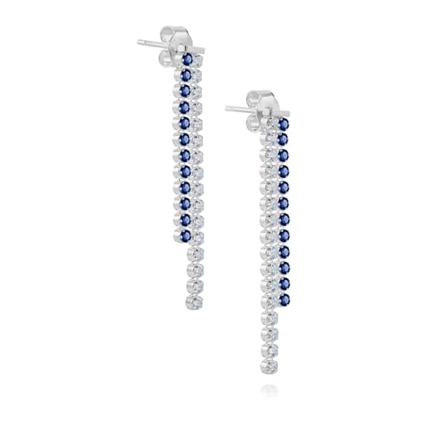 Damen Silberohrringe Silber 925 weiß blau Glitzer hängend Satin-Beutel Geschenkideen für Frauen von LILLY MARIE