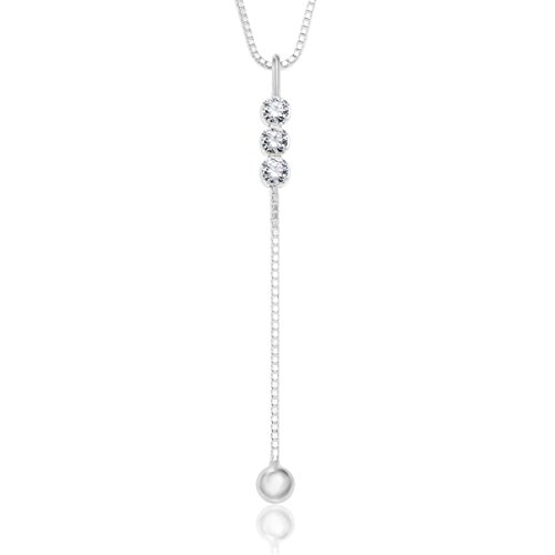 Damen dezente Halskette echt Silber 925 Swarovski Elements klar längen-verstellbar Schmuck-Beutel Frauen Geschenk von LILLY MARIE