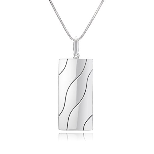 LILLY MARIE Rechteckige Halskette Aus Echt Silber Mit Modernem Schimmerndem Anhänger von LILLY MARIE
