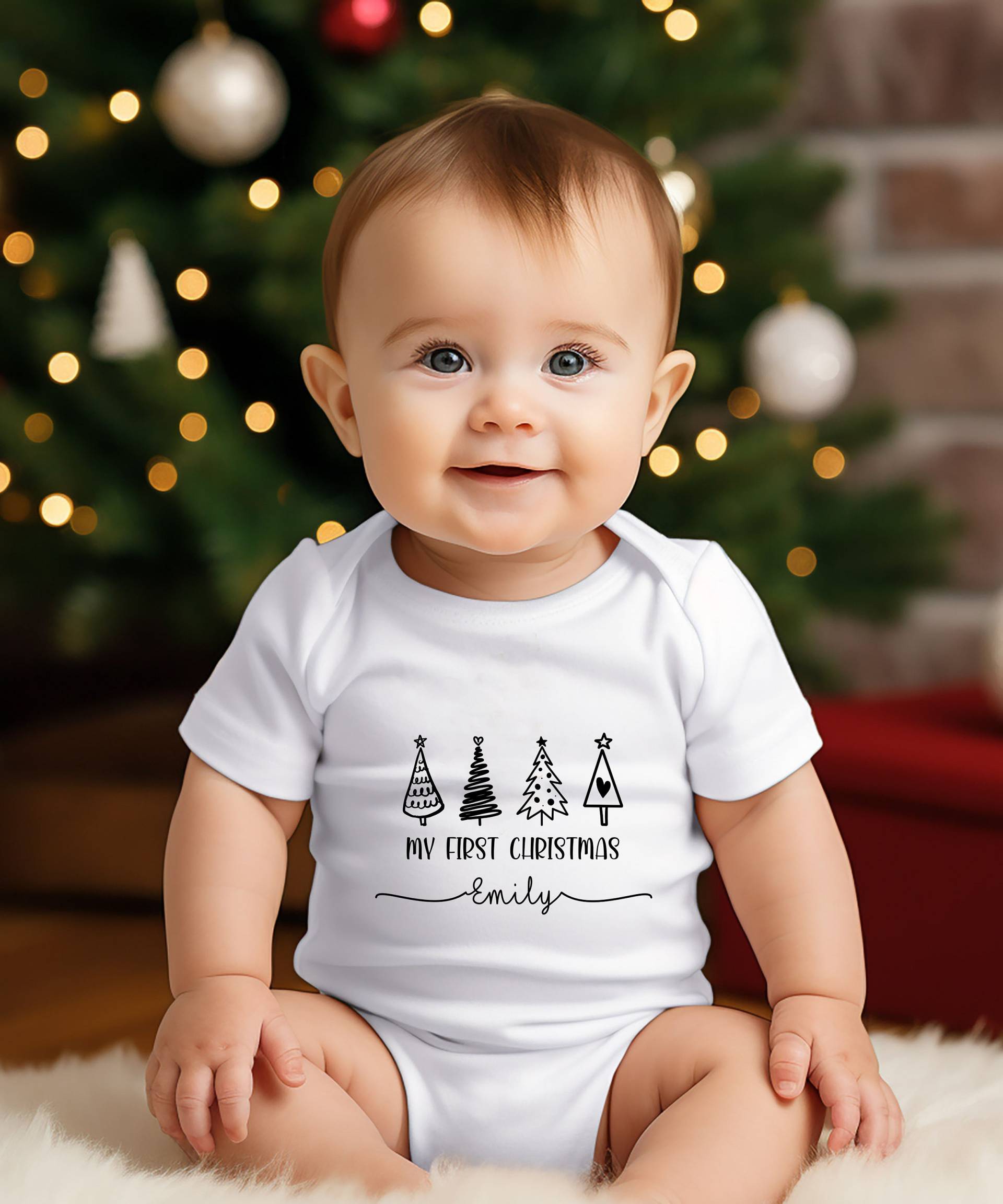 Babys Erstes Weihnachten Outfit, Weihnachten, Maßgeschneiderte Weihnachtsbodysuit, Weihnachtsbabybody, Baby-Erster Weihnachtsoutfit von LillyPillyGifts