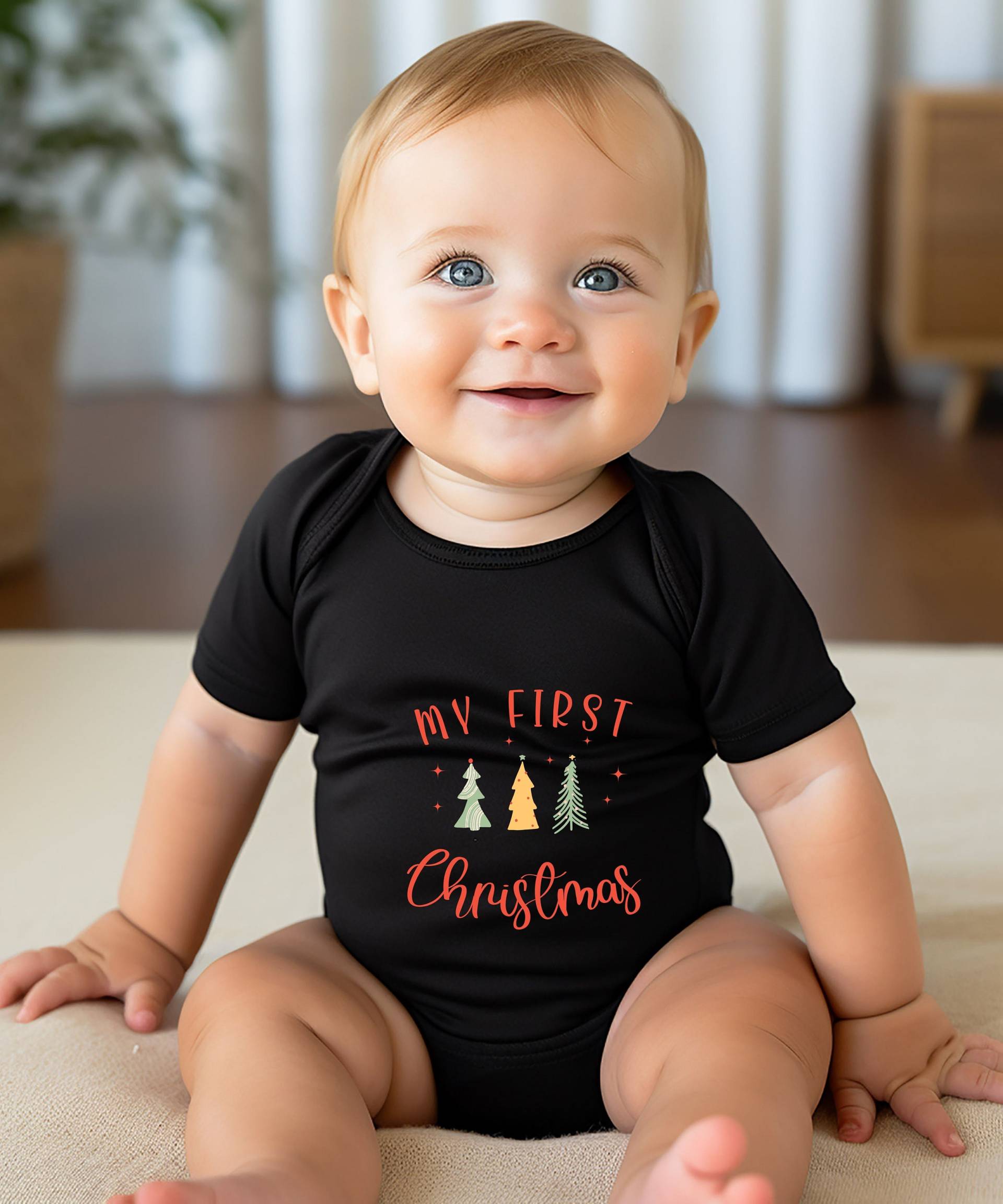 Babys Erstes Weihnachtsoutfit, Weihnachtsbäume, Weihnachten, Unser Weihnachtsbabybody, Baby-Erster Weihnachtsoutfit von LillyPillyGifts