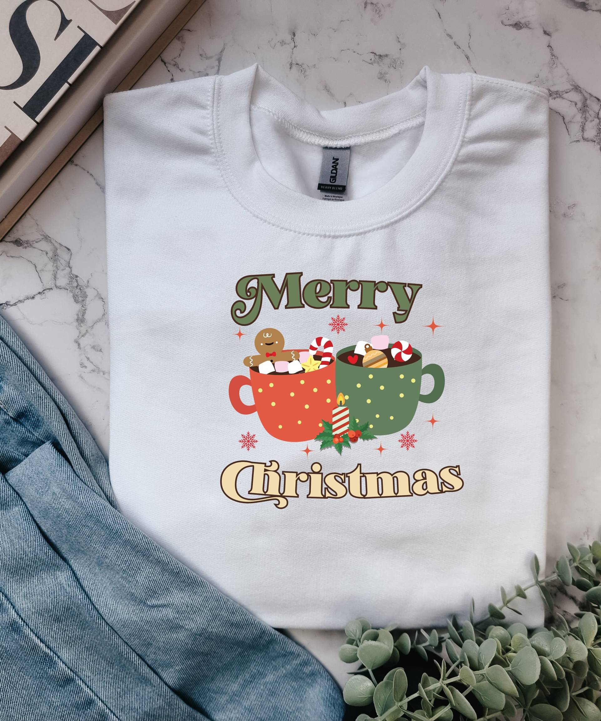 Weihnachten Sweatshirt, Weihnachtskaffee Frauen Frauen, Frohe Rundhalsausschnitt von LillyPillyGifts