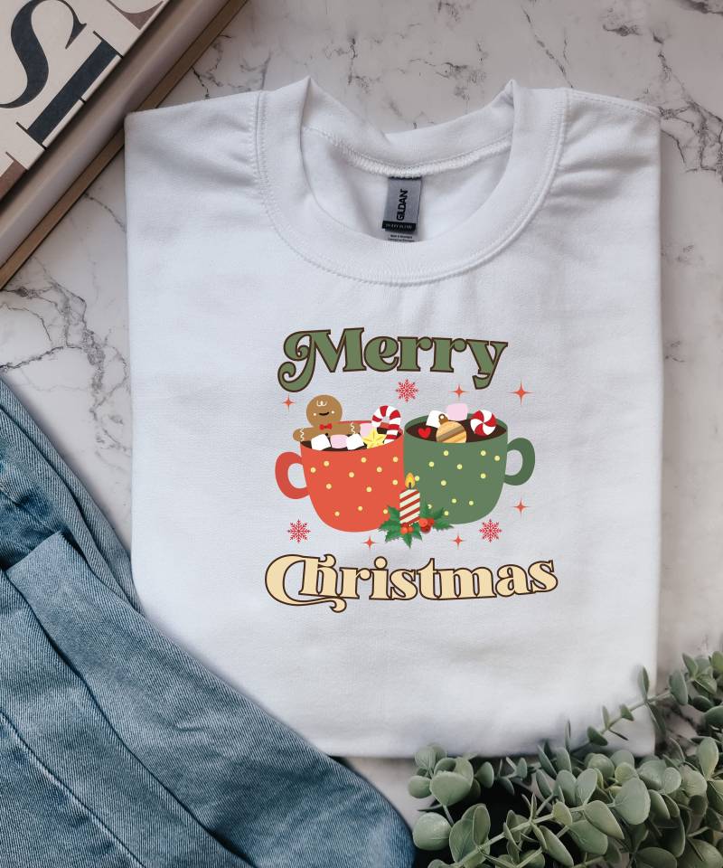 Weihnachten Sweatshirt, Weihnachtskaffee Frauen Frauen, Frohe Rundhalsausschnitt von LillyPillyGifts