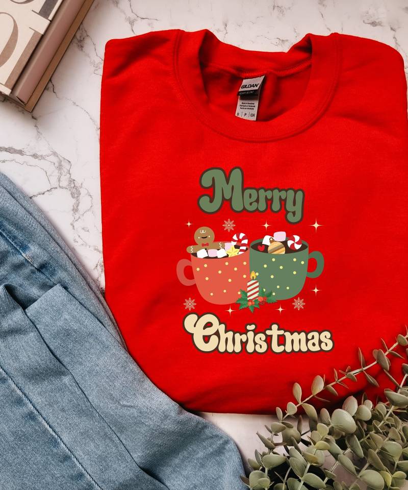 Weihnachten Sweatshirt, Weihnachtskaffee Frauen Frauen, Frohe Rundhalsausschnitt von LillyPillyGifts