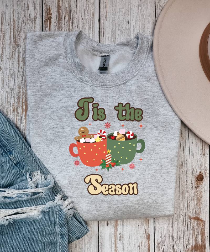 Weihnachts-Sweatshirt, Weihnachtskaffee-Sweatshirt, Damen Weihnachten Frauen, Tis Ist Der Saison-Pullover, Frauen Rundhalsausschnitt von LillyPillyGifts