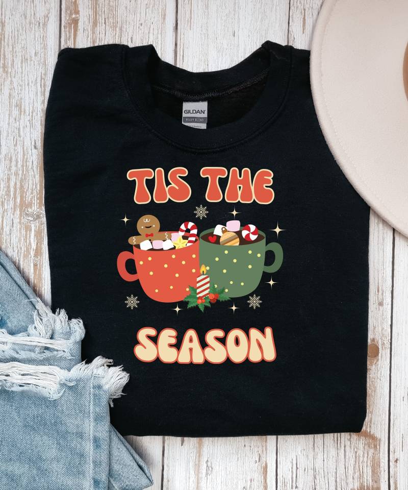 Weihnachts-Sweatshirt, Weihnachtskaffee-Sweatshirt, Damen Weihnachten Frauen, Tis Ist Der Saison-Pullover, Frauen Rundhalsausschnitt von LillyPillyGifts