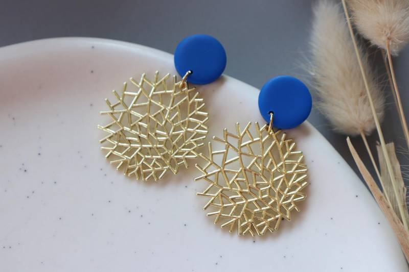 Blaue Polymer Clay Ohrringe, Legierung von LillydesignDE