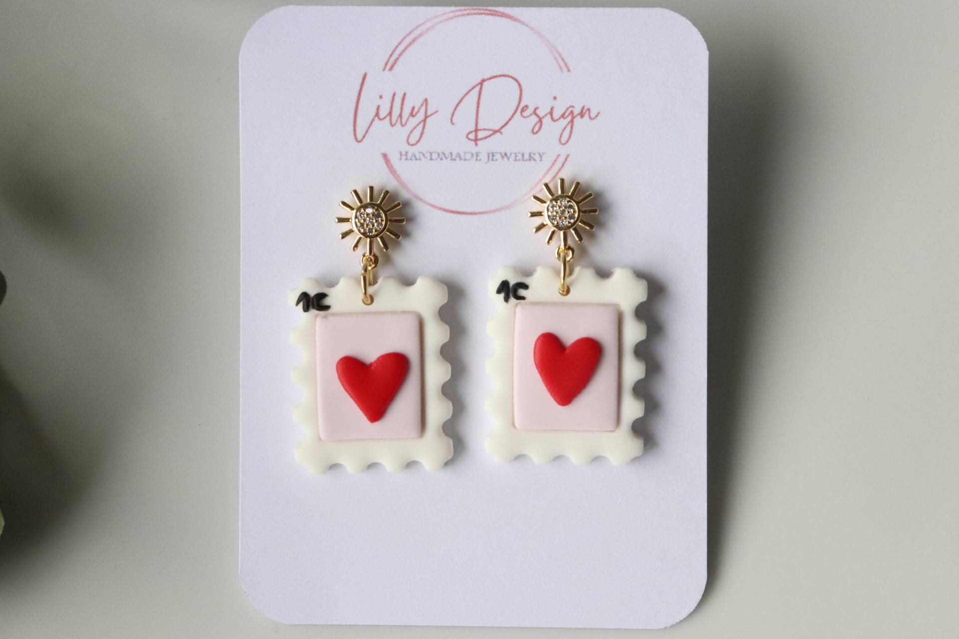 Briefmarke Polymer Clay Ohrringe, Valentinstag Geschenke Ideen Für Sie Briefmarke Polymer Clay Ohrringe, Valentinstag Geschenke Ideen Für Sie von LillydesignDE