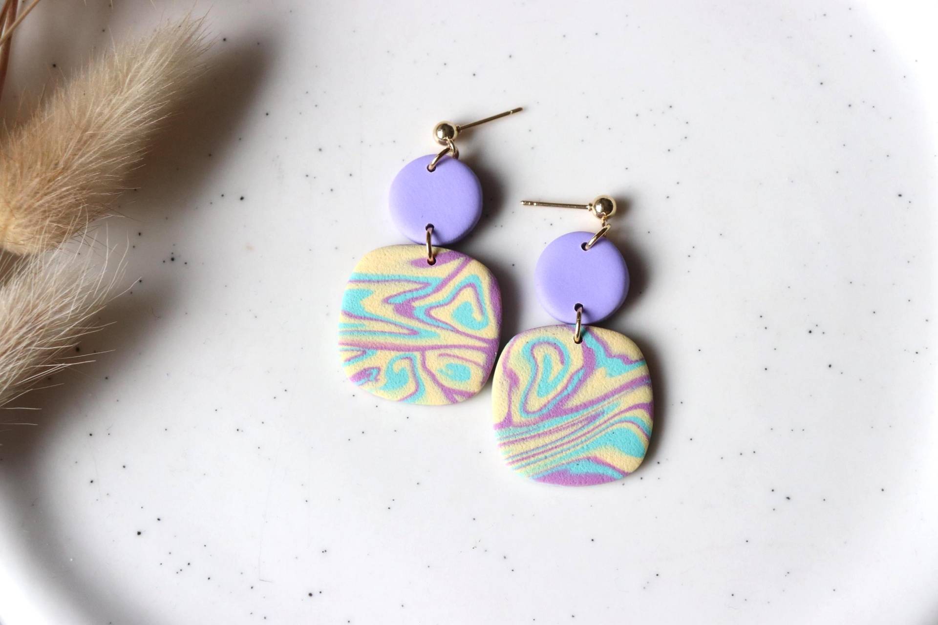 Bunte Ohrringe, Handgemachte Polymer Clay Ohrringe von LillydesignDE