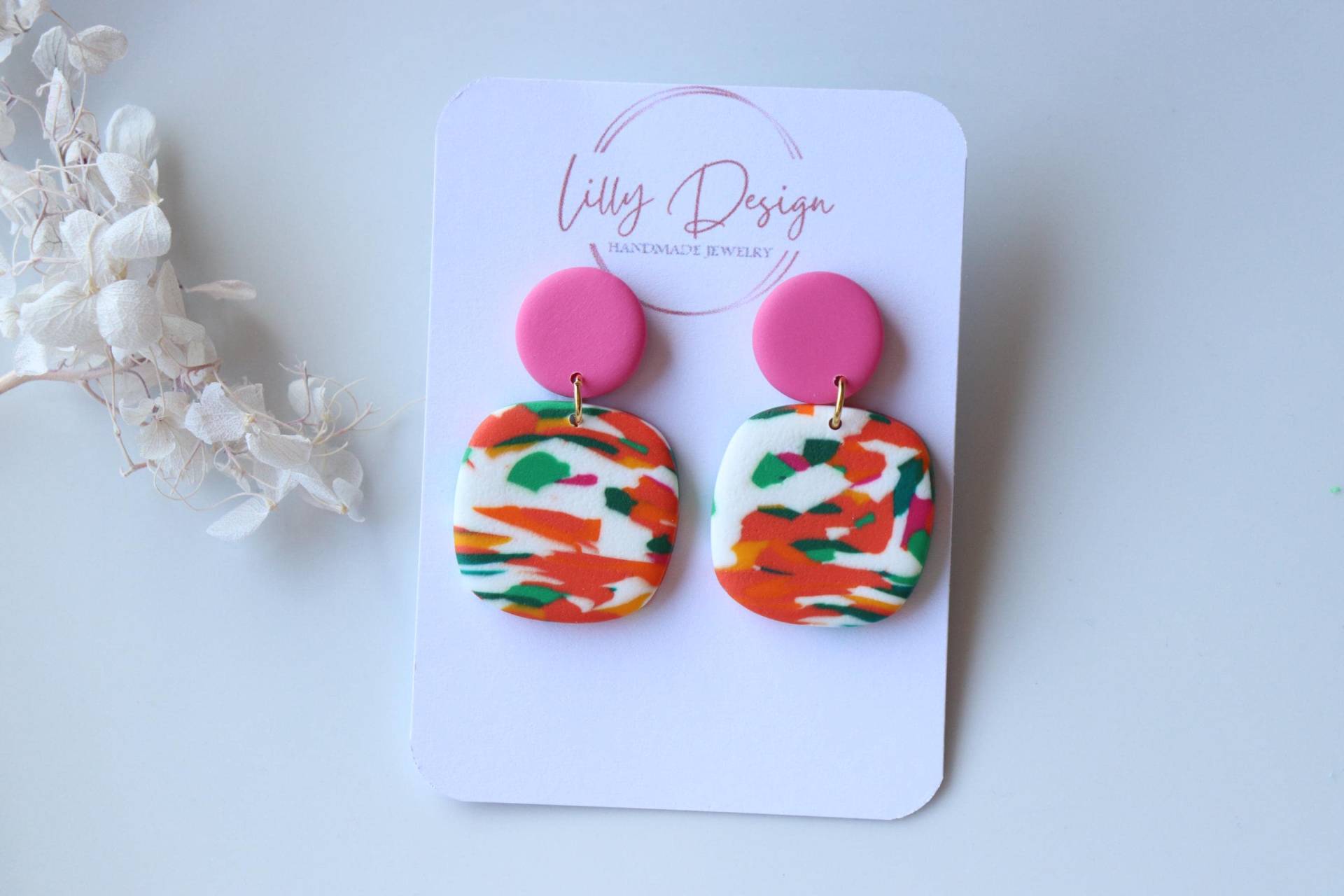 Bunte Ohrringe, Polymer Clay Handgemacht, Geschenke Ideen Für Sie von LillydesignDE