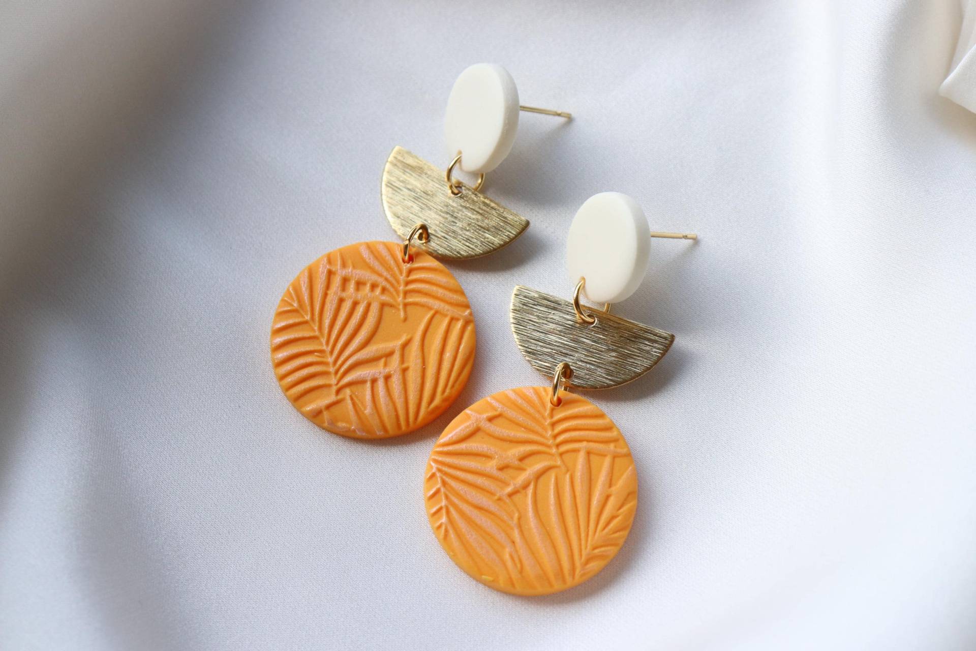 Creme-Gelb Polymer Clay Ohrringe, Messing, Damen Ohrringe von LillydesignDE