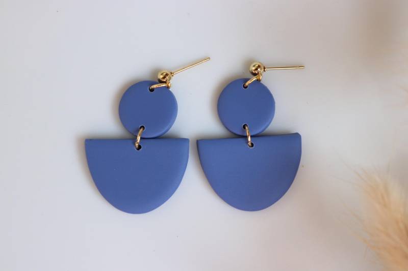 Fernblau Ohrringe, Polymer Clay Ohrringe von LillydesignDE