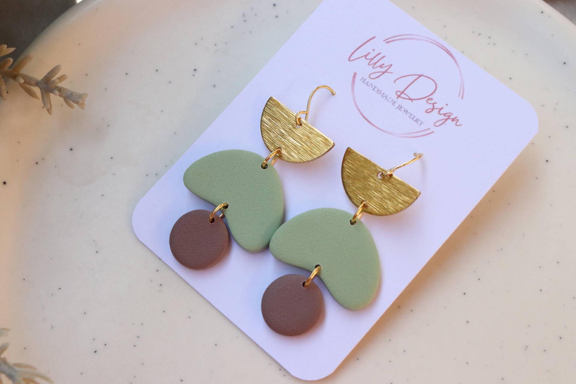 Handgemachte Polymer Clay Ohrringe Mit Messing von LillydesignDE