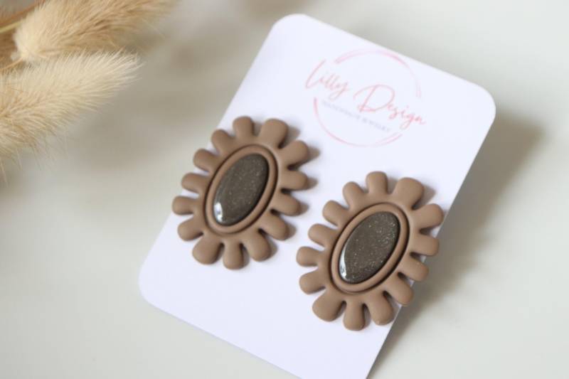 Large Polymer Clay Ohrstecker, Handgemacht von LillydesignDE
