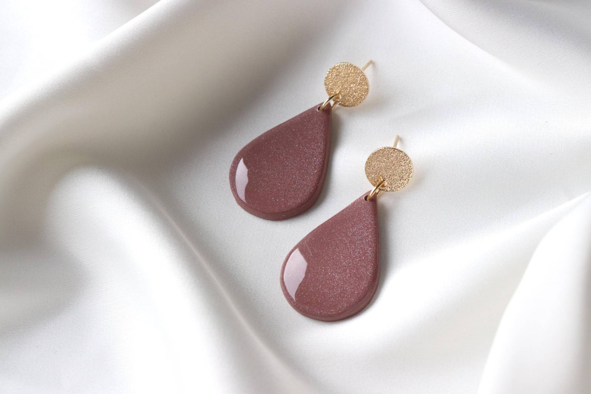 Ohrringe, Polymer Clay, 18K Vergoldetes Messing, Handgemacht von LillydesignDE