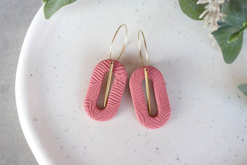 Polymer Clay Creolen Ohrringe, Handgemachte Herbst Ohrringe von LillydesignDE