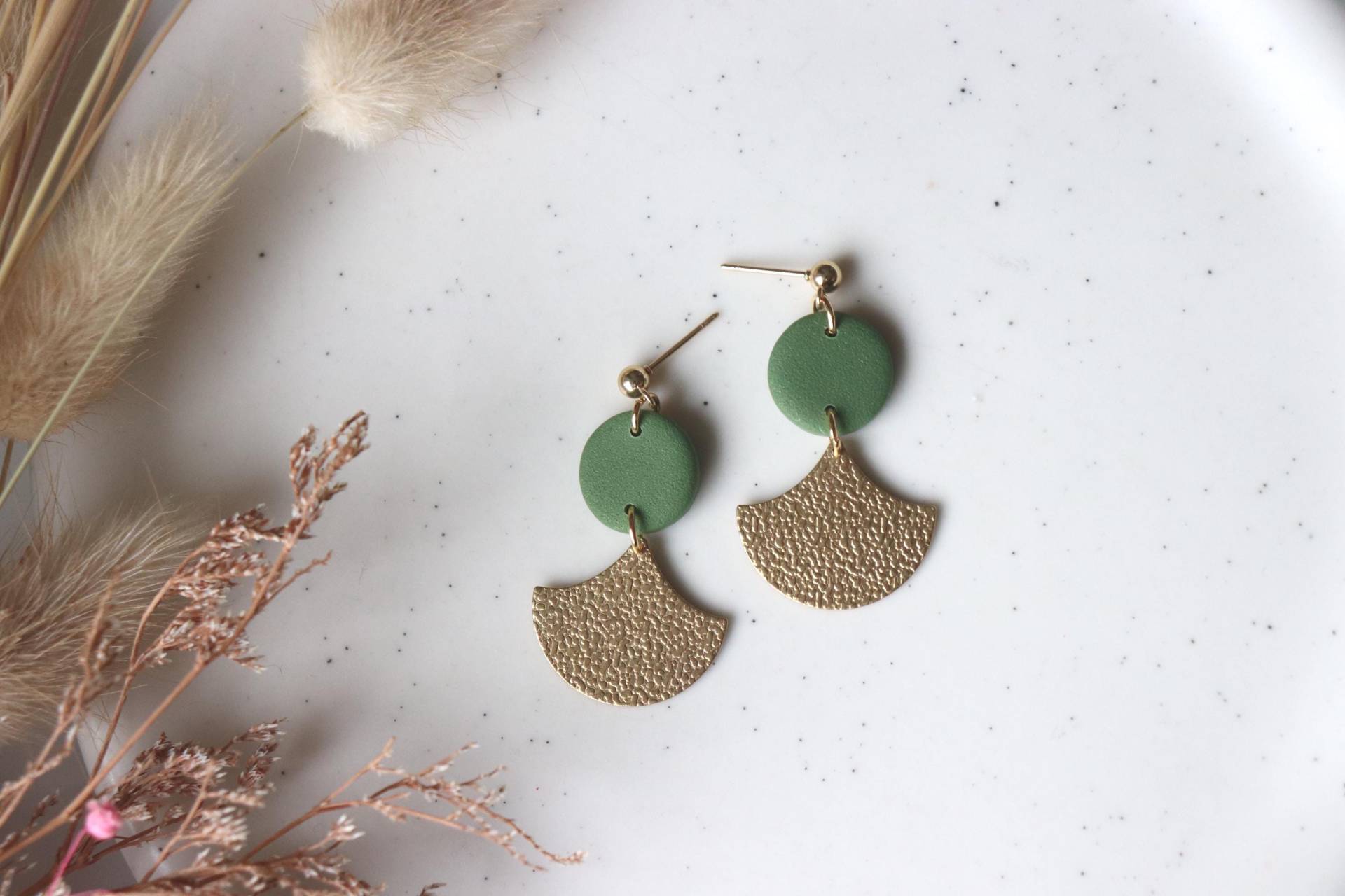 Rote Ohrringe, Polymer Clay, Messing Ohrringe von LillydesignDE