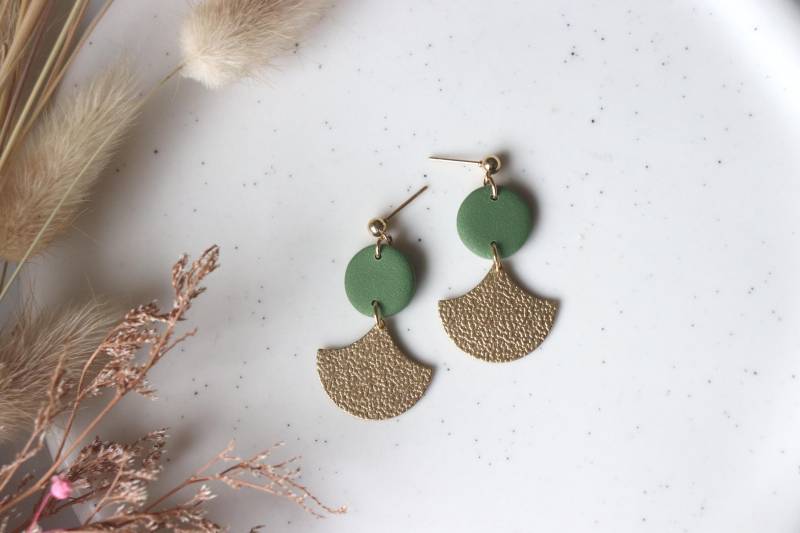 Rote Ohrringe, Polymer Clay, Messing Ohrringe von LillydesignDE