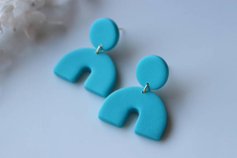 Türkis Ohrringe, Handgemachte Polymer Clay Ohrringe von LillydesignDE