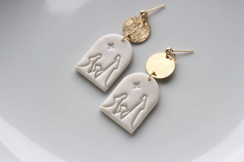 Weihnachtskrippe Ohrringe, Polymer Clay Handgemacht von LillydesignDE