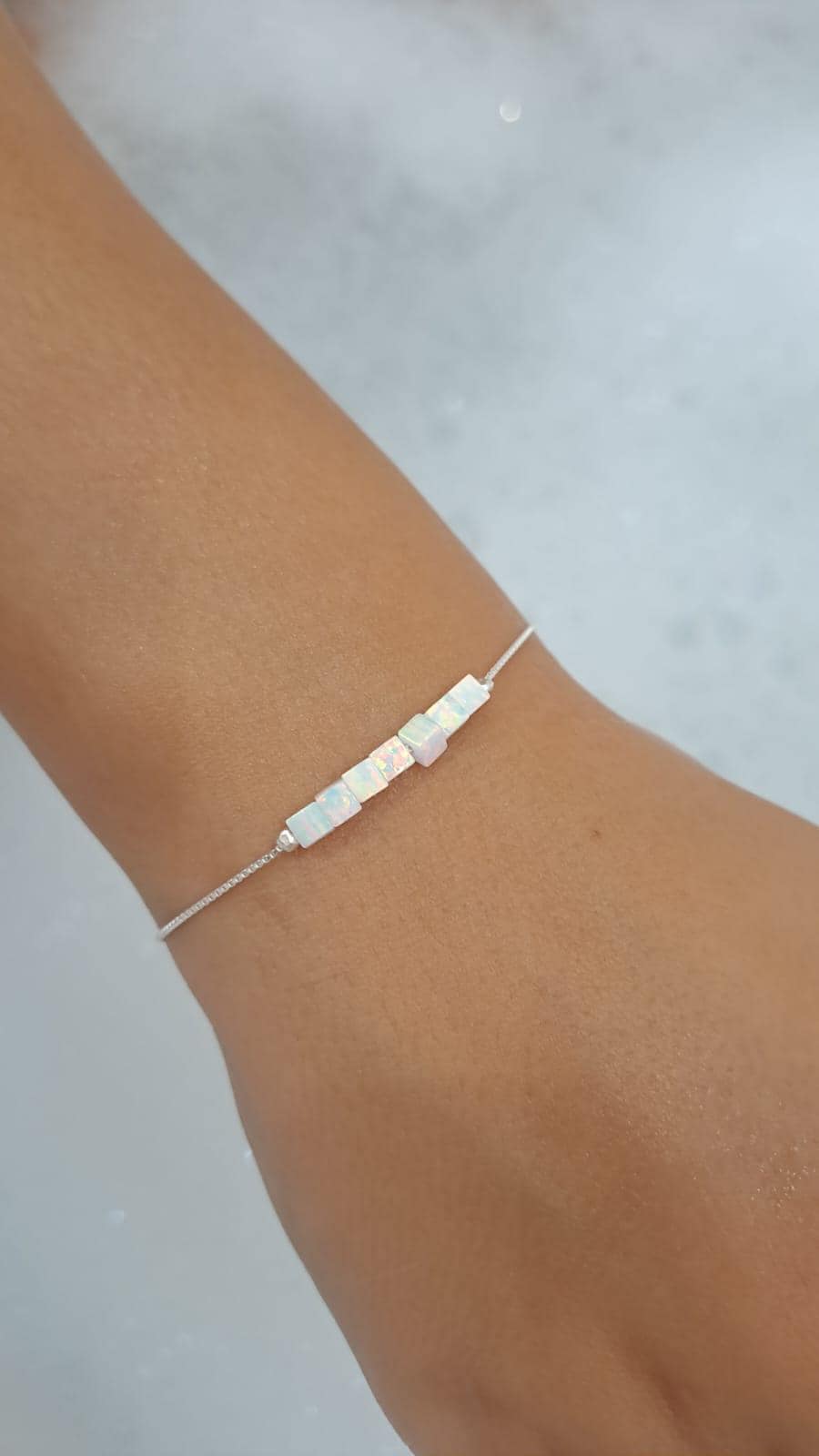 Opal Armband Silber Glücksbringer Hochzeit Verlobung Geschenk Beste Freundin Schwester Weihnachten Magie Unika Geburtsstein Oktober Schön von Lillysopalbracelet