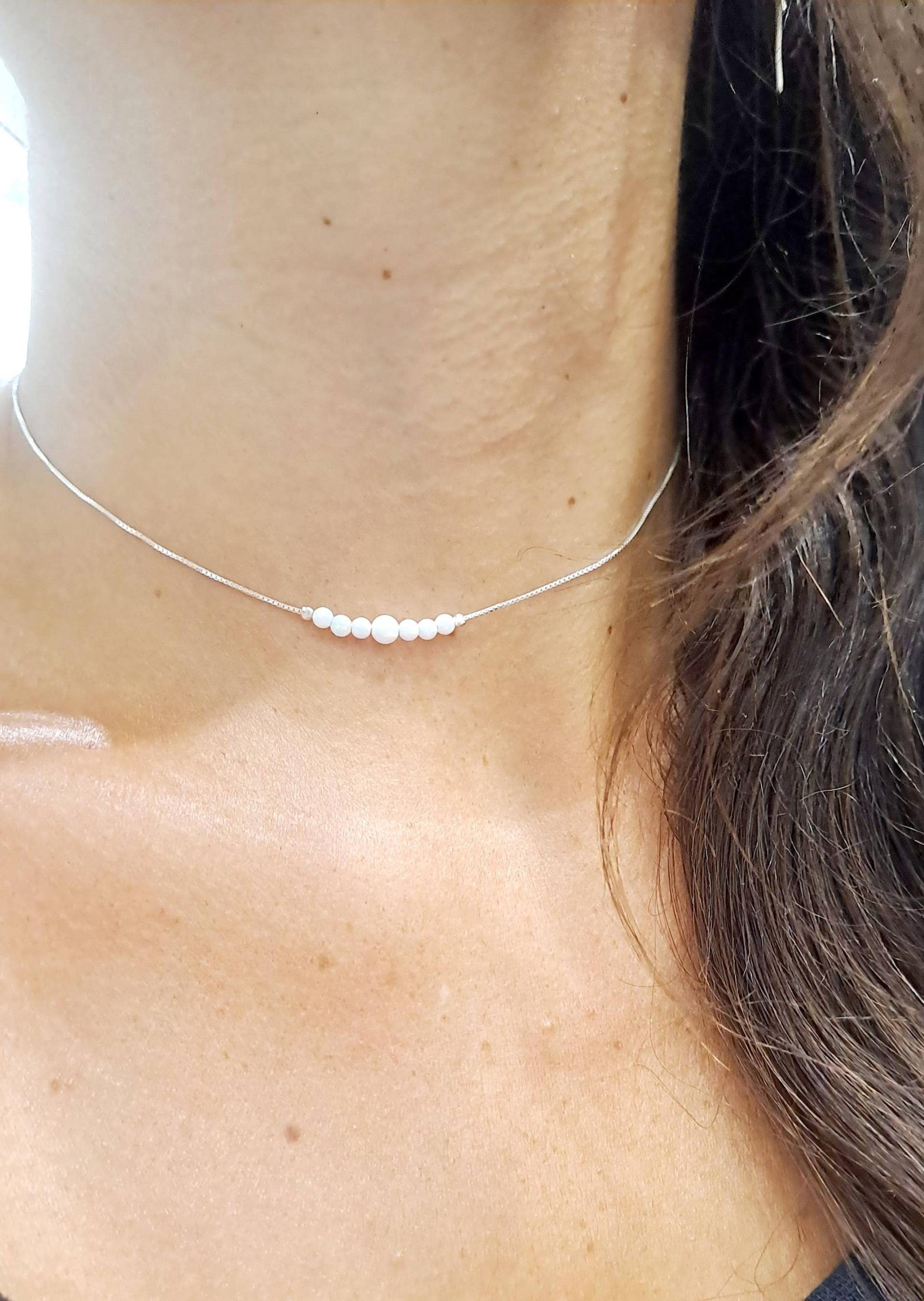Opal Kette Silber Geschenk Weihnachten Magisch Unikat Minimalistisch Echt Hochzeit Verlobung Present Braclet Jewelry Blue Silver von Lillysopalbracelet