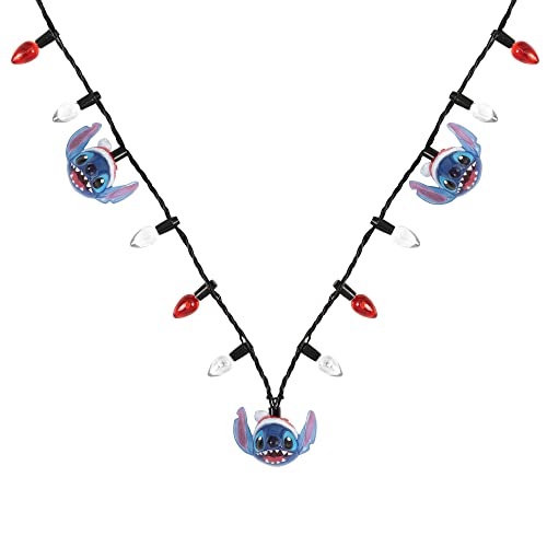 Lilo and Stitch Disney Halskette Weihnachten blau und rot blinkende Lichter NH00948L-30, Einheitsgröße, Kunststoff von Lilo and Stitch