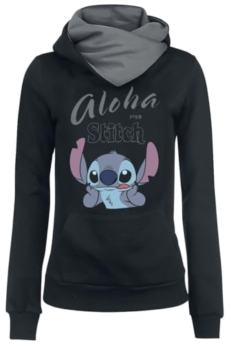 Lilo & Stitch Aloha Frauen Kapuzenpullover schwarz/grau XL von Lilo and Stitch