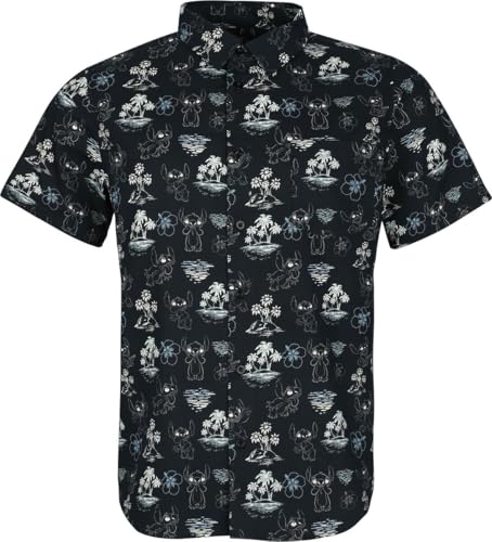 Lilo & Stitch Black Summer Männer Kurzarmhemd Multicolor XL von Lilo and Stitch