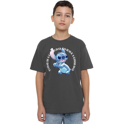 Lilo & Stitch Good Day Unisex Kids T Shirt, Charcoal, 5-6 Years von Lilo and Stitch