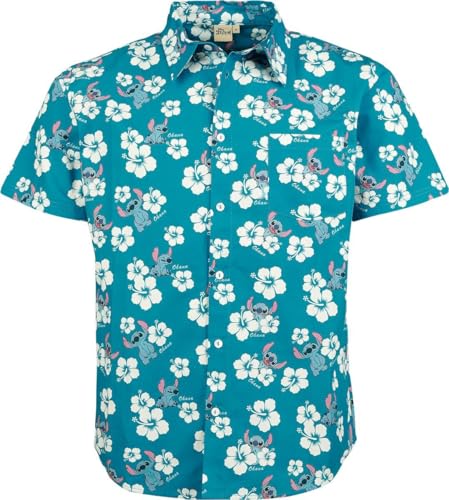 Lilo & Stitch Hawaii Flower Männer Kurzarmhemd Multicolor L von Lilo and Stitch