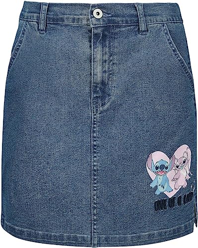 Lilo & Stitch Lilo & Angel Frauen Kurzer Rock Denim/blau L von Lilo and Stitch