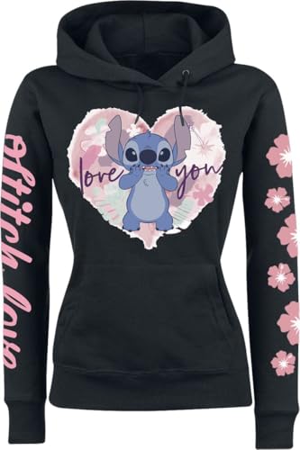 Lilo & Stitch Love You Frauen Kapuzenpullover schwarz L von Lilo and Stitch