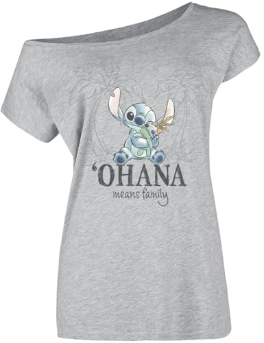 Lilo & Stitch Ohana Tropical Frauen T-Shirt grau M von Lilo and Stitch