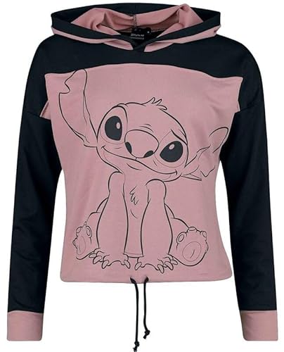 Lilo & Stitch Sit Frauen Kapuzenpullover schwarz/rosa S von Lilo and Stitch