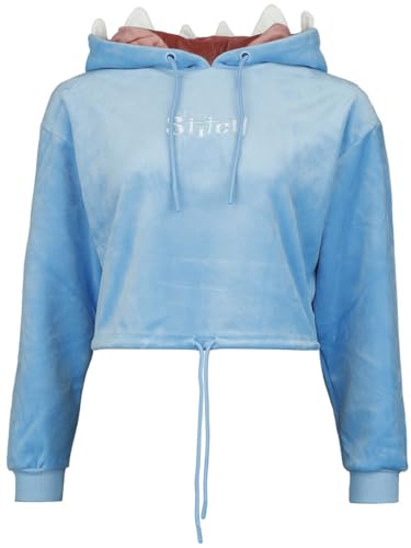 Lilo & Stitch Stitch Novelty Cropped Frauen Kapuzenpullover blau L von Lilo and Stitch