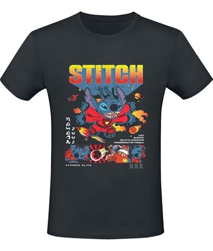 Lilo & Stitch Stitch in Space Männer T-Shirt schwarz L von Lilo and Stitch
