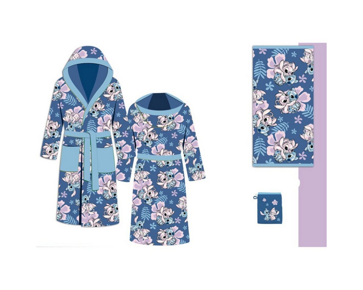 Lilo & Stitch Bademantel Bade Set für Kinder mit weichem Bademantel Handtuch Handschuhe von Lilo & Stitch