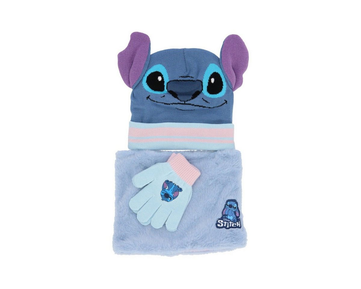 Lilo & Stitch Bommelmütze Lilo & Stitch Winter-Set Mütze Rollkragen Handschuhe Kids von Lilo & Stitch