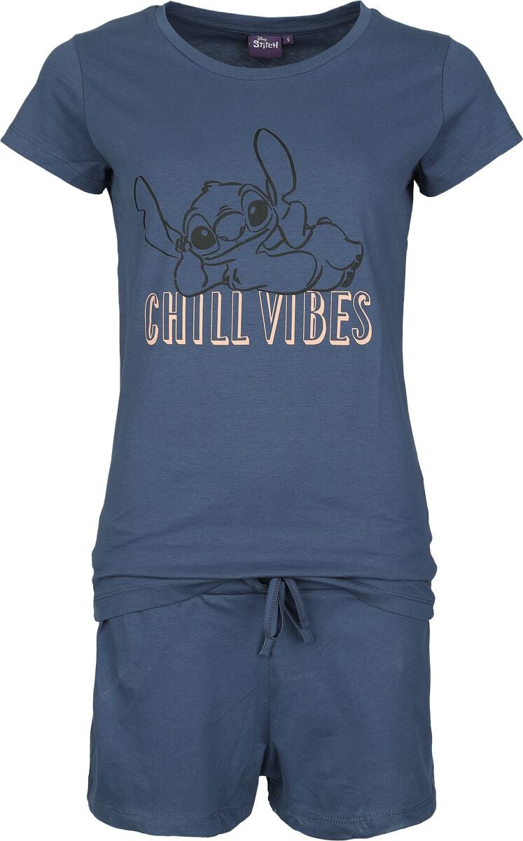 Lilo & Stitch Chill Vibes Schlafanzug blau in S von Lilo & Stitch