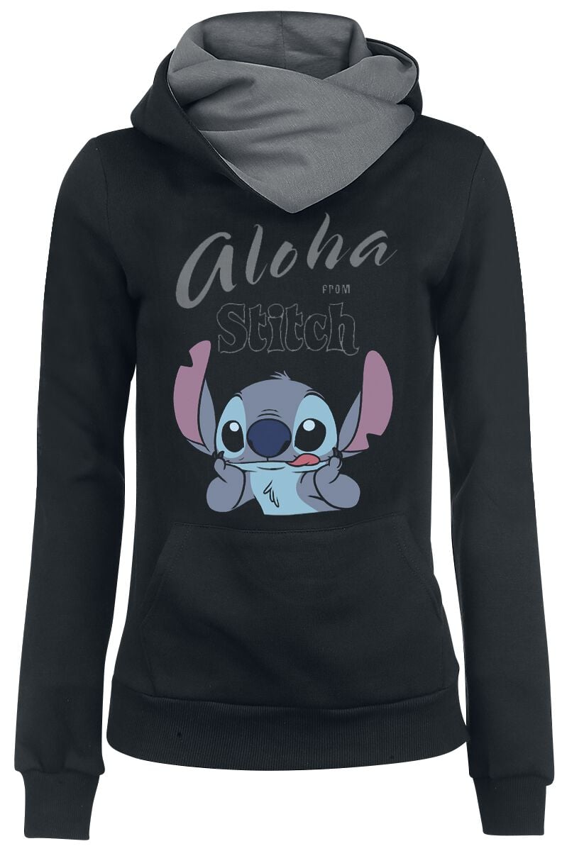 Lilo & Stitch - Disney Kapuzenpullover - Aloha - XS bis 5XL - für Damen - Größe XS - schwarz/grau  - EMP exklusives Merchandise! von Lilo & Stitch