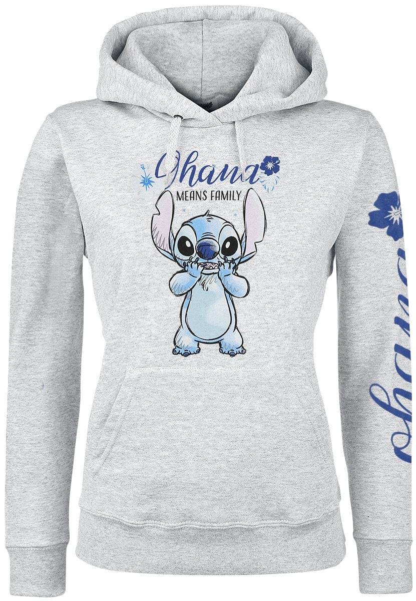 Lilo & Stitch - Disney Kapuzenpullover - Ohana - S bis XXL - für Damen - Größe XL - grau  - Lizenzierter Fanartikel von Lilo & Stitch